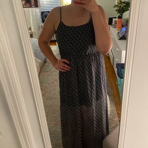 Blue Printed Maxi Dress